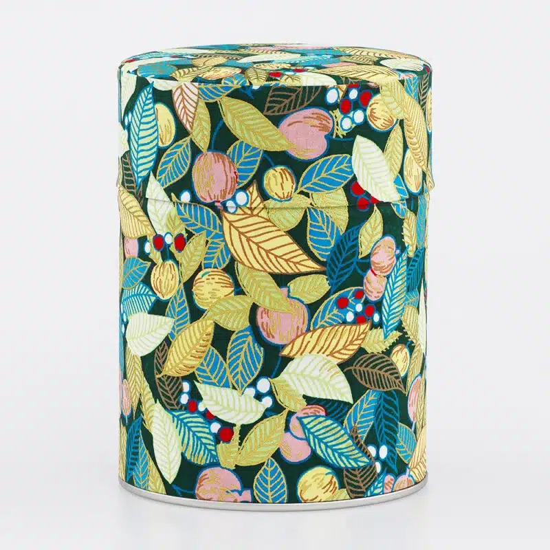 Boîte à thé japonaise Tajimi en papier washi décorée à la main