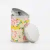 Boîte à thé Owase 50g ouverte montrant les deux couvercles et le papier washi japonais appliqué à la main