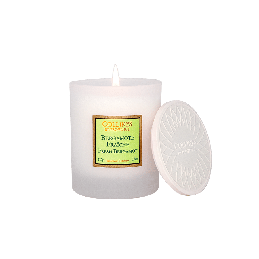 Bougie parfumée Bergamote Fraîche – Collines de Provence 180g