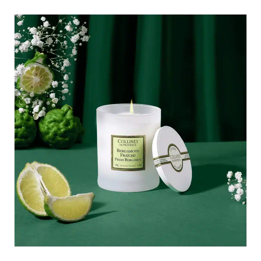 Bougie parfumée Bergamote Fraîche – Collines de Provence 180g – Image 2