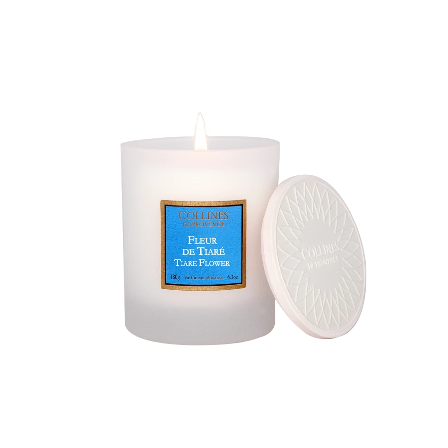 Bougie parfumée Fleur de Tiaré – Collines de Provence 180g