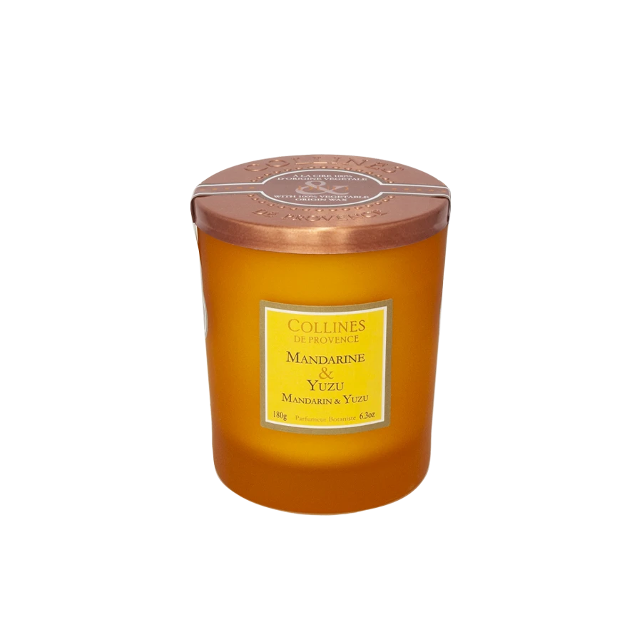 Bougie parfumée Mandarine & Yuzu – Collines de Provence 180g