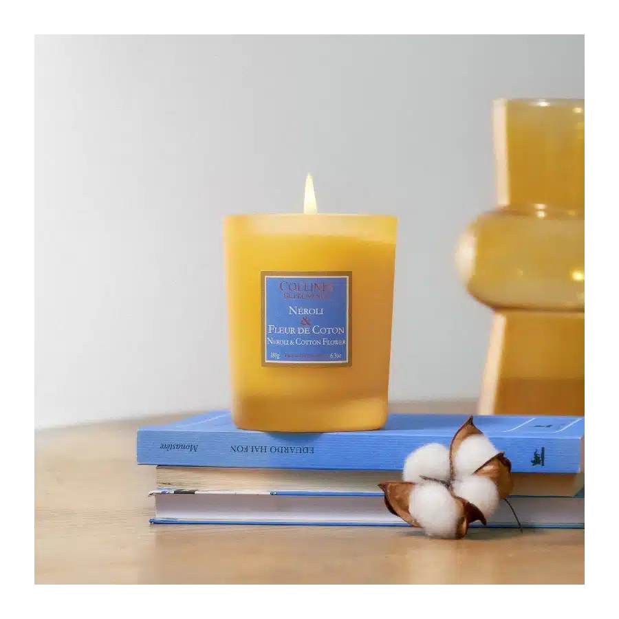 Bougie parfumée Néroli & Fleur de Coton – Collines de Provence 180g – Image 2