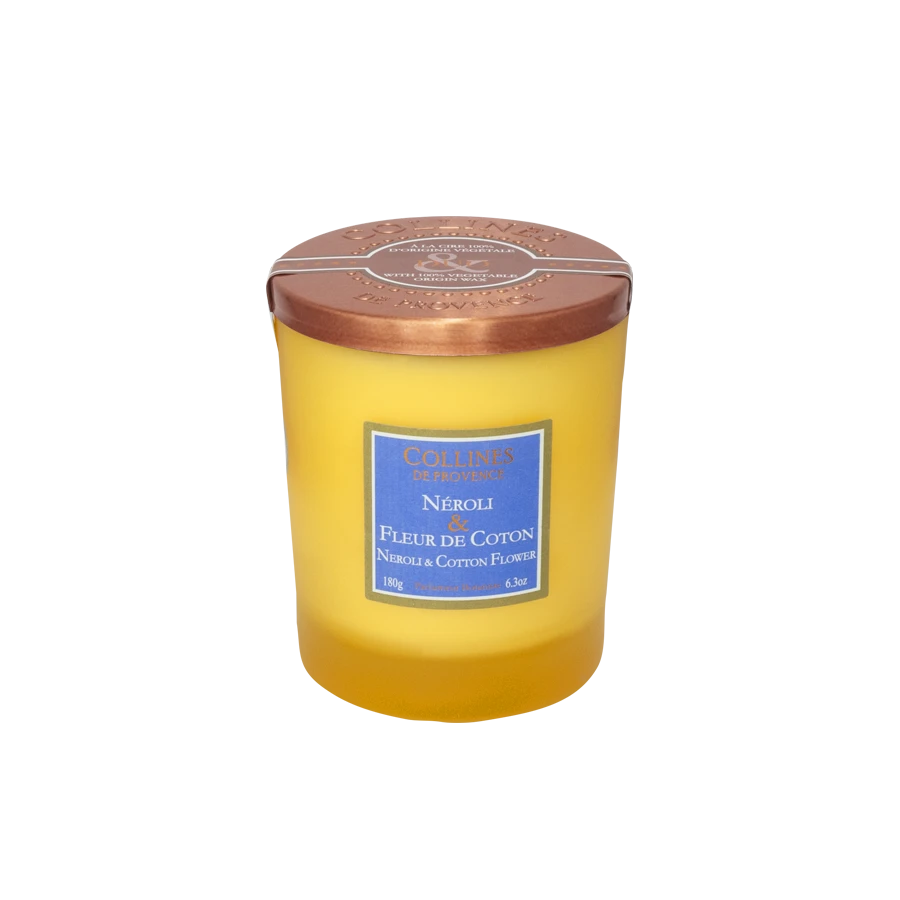 Bougie parfumée Néroli & Fleur de Coton – Collines de Provence 180g
