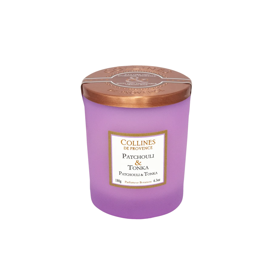 Bougie parfumée Patchouli & Tonka – Collines de Provence 180g