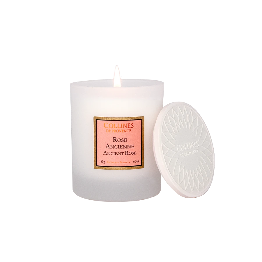 Bougie parfumée Rose Ancienne – Collines de Provence 180g