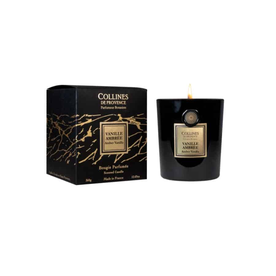 Bougie parfumée Vanille Ambrée – Collines de Provence 360g